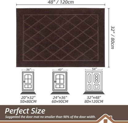 BEQHAUSE Dirt Trapper Door Mat 32" x 48", Doormat Non-Slip Entryway Rugs Washable, Dog Door Mat