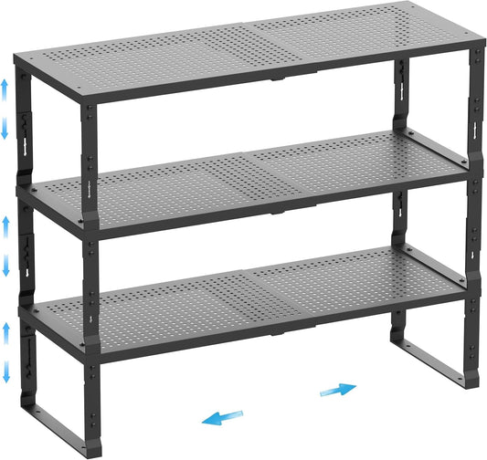 Expandable Spice Rack,Stackable Storage for Cabinet, Multi-Functional Kitchen