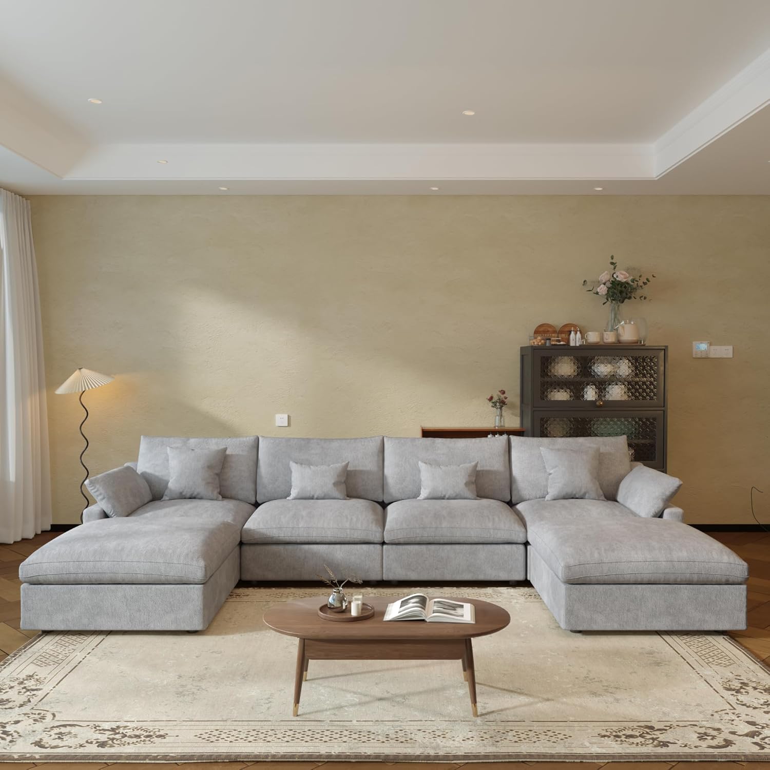 JACH U-Shaped Sectional Couches for Living Room, Cloud Sectional Couch with Deep Seat, 155.9"