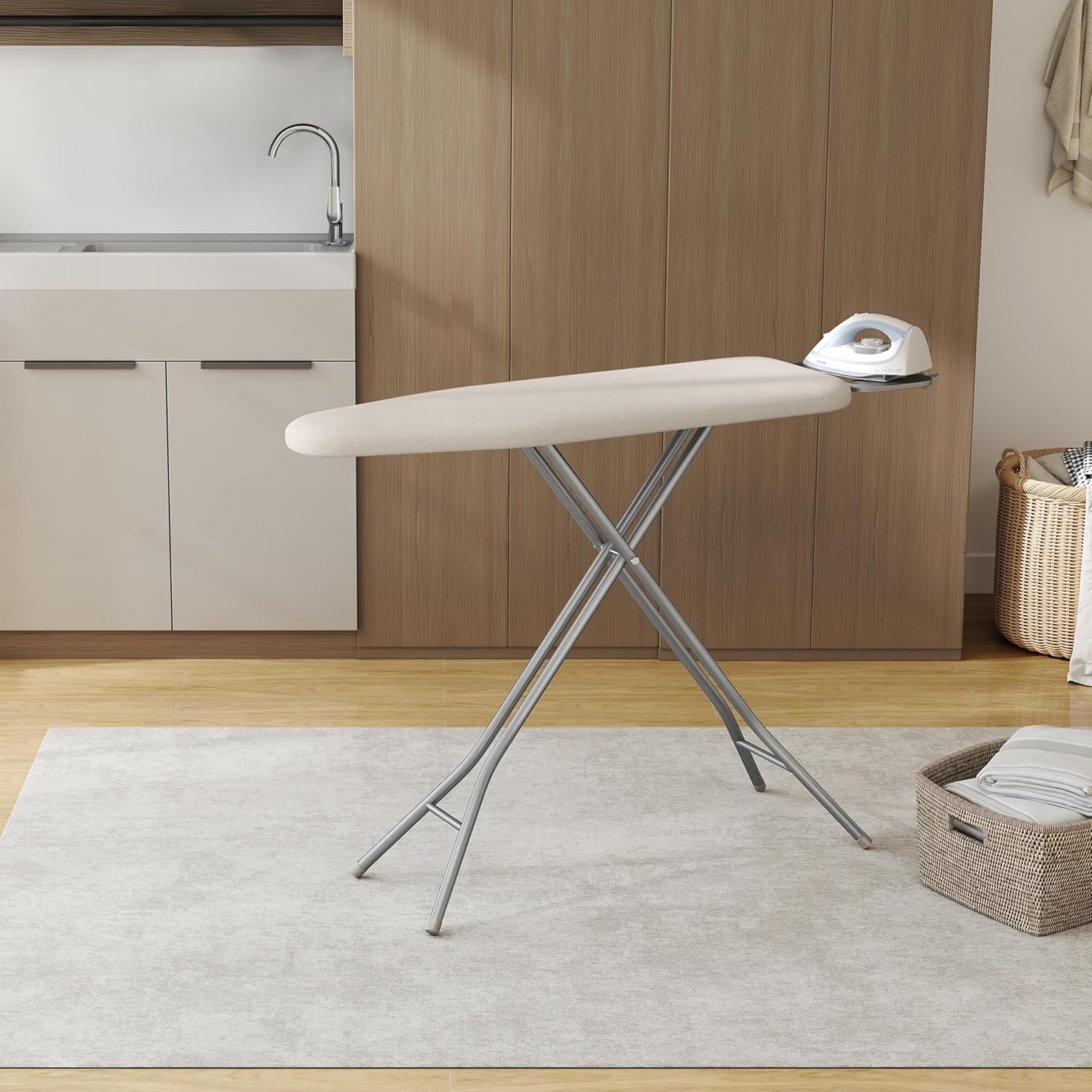 Yaheetech Foldable Ironing Board, Heavy Duty Iron Board with 9 Adjustable Heights, 4 Layer Cover