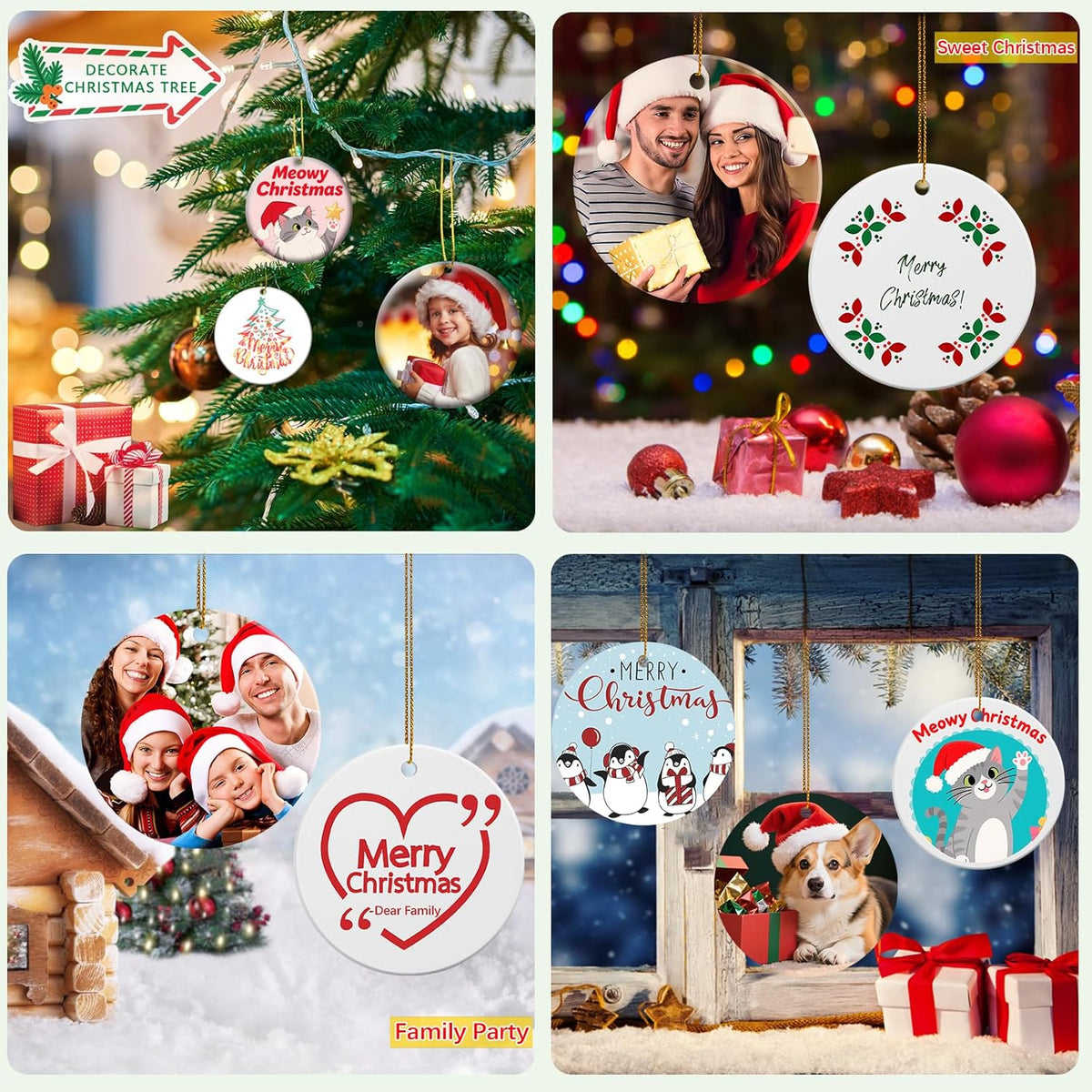 10 PCS Ceramic Sublimation Ornament Blanks Bulk 3 Inch White Round Crafts DIY Personalized Printed