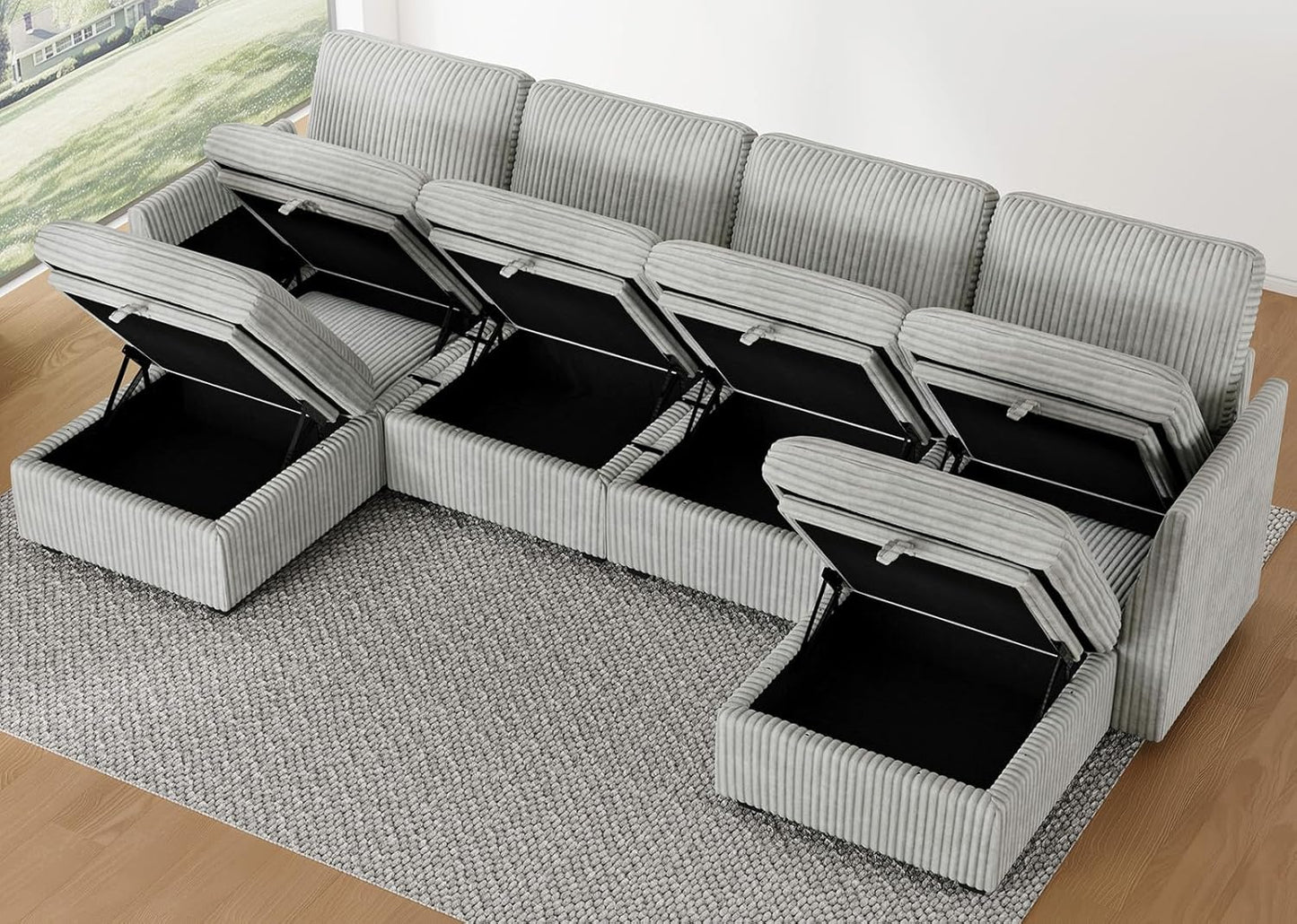 Belffin Modular Sectional Sofa with Storage Ottoman, Oversized Cloud Couch Sectional with Extra