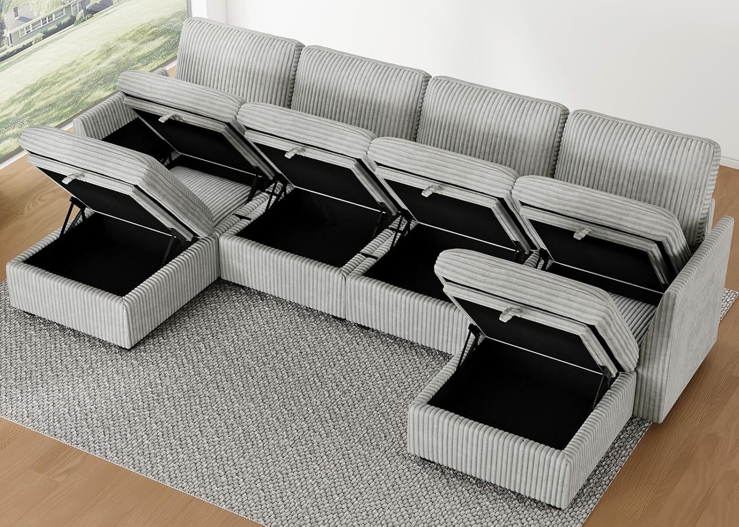 Belffin Modular Sectional Sofa with Storage Ottoman, Oversized Cloud Couch Sectional with Extra