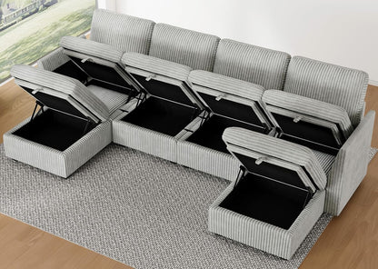 Belffin Modular Sectional Sofa with Storage Ottoman, Oversized Cloud Couch Sectional with Extra