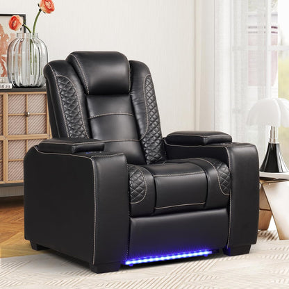 ANJ Power Recliner Home Theater Seating, Electric Recliner Chair with Adjustable Headrest,PU