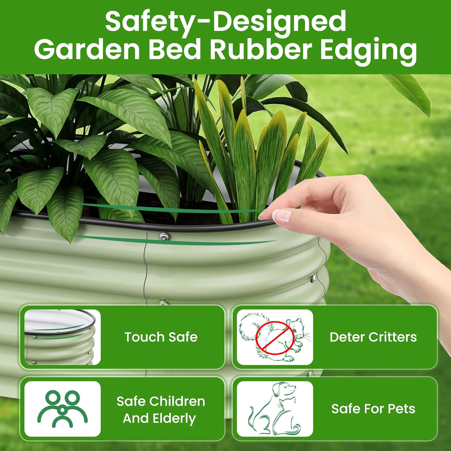 8 X 2 X 1.4 Ft Galvanized Raised Garden Bed,Sturdy and Easy to Assemble Oval Raised Planter Beds