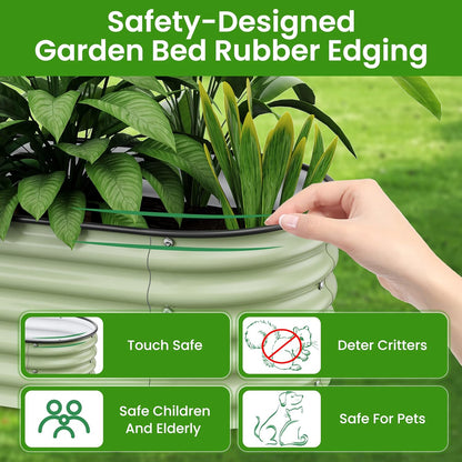 8 X 2 X 1.4 Ft Galvanized Raised Garden Bed,Sturdy and Easy to Assemble Oval Raised Planter Beds