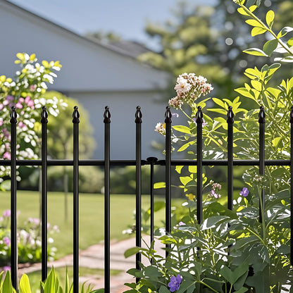 Metal Garden Fence 24 inch H x 24 inch W (10 Panels, Total Length 20 ft) Decorative Fence Border