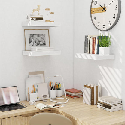 Fun Memories Wood Floating Shelves 16 Inch, 10 Inch Deep Shelves Wall Mount, Wall Shelves with