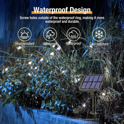 4 Pack Solar String Lights Outdoor - 320LED 132FT Solar Fairy Lights Outside Waterproof with 8