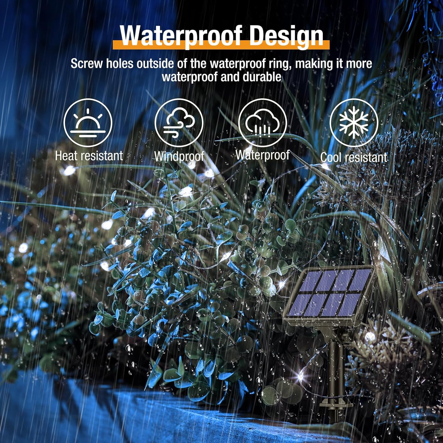btfarm Solar String Lights for Outside - 80LED 33FT Solar Fairy Lights Outdoor Waterproof 8 Modes