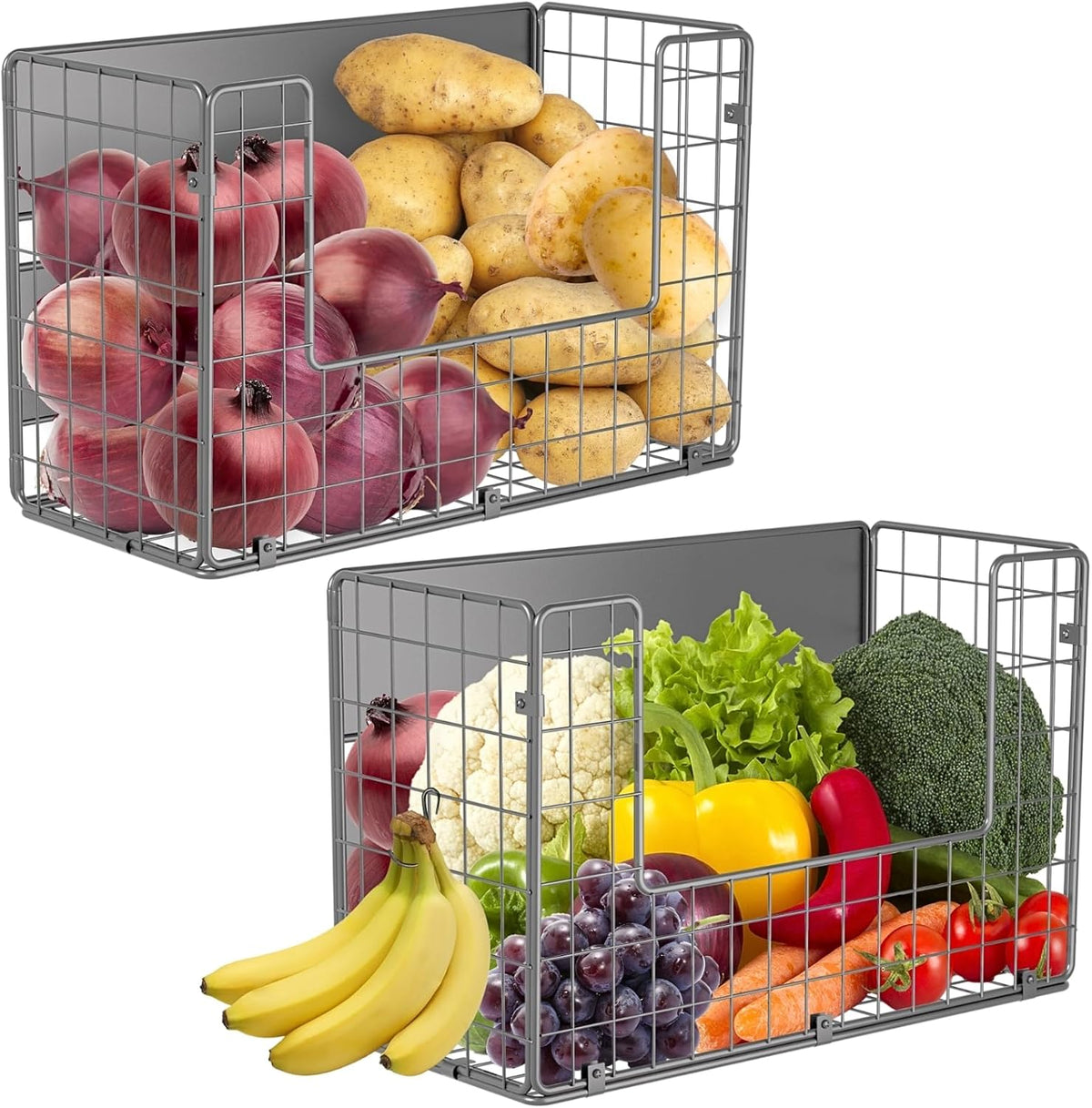 Magnetic Shelf for Fridge, Fruit Potato & Onion Storage Bins, Pantry Organizers & Storage, Large