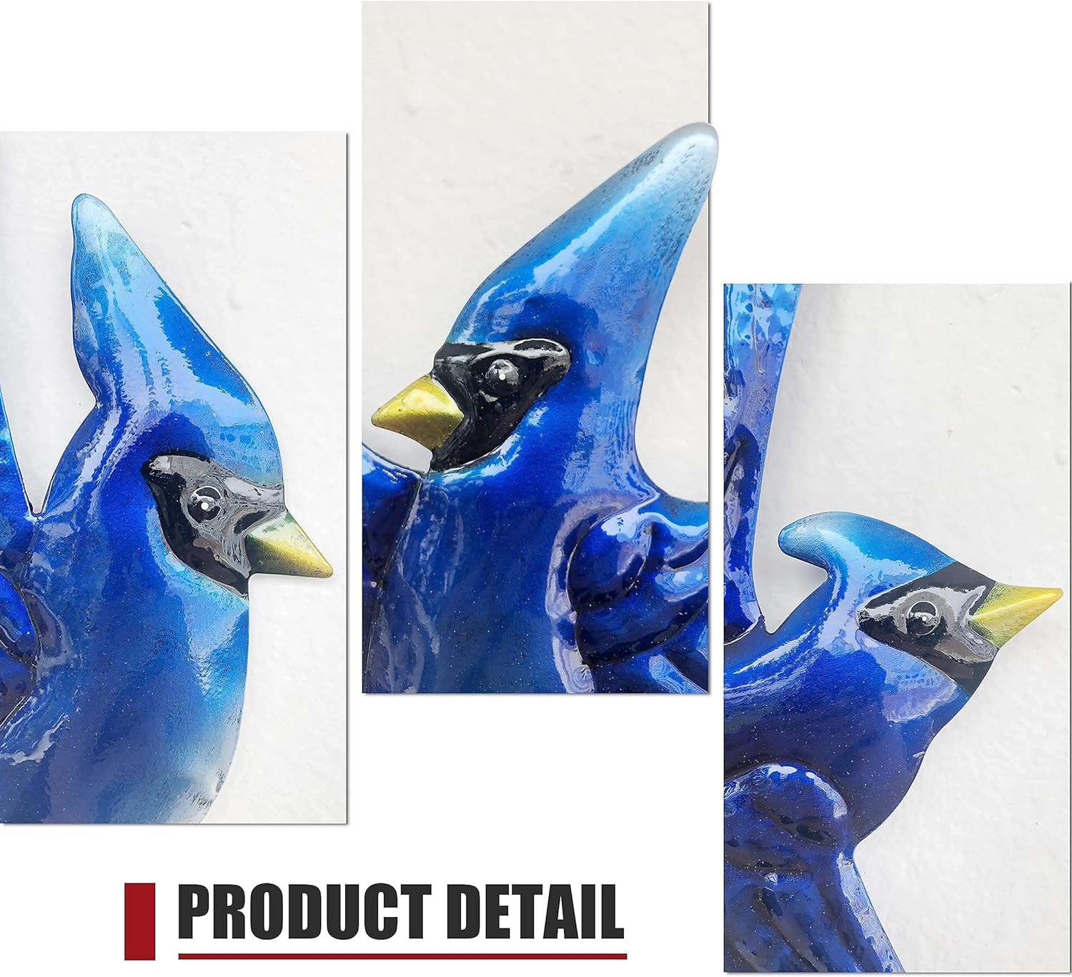 J-Fly Metal Birds Wall Decoration Bird Wall Hanging Decor Outdoor Metal Wall Art Blue Bird Outdoor