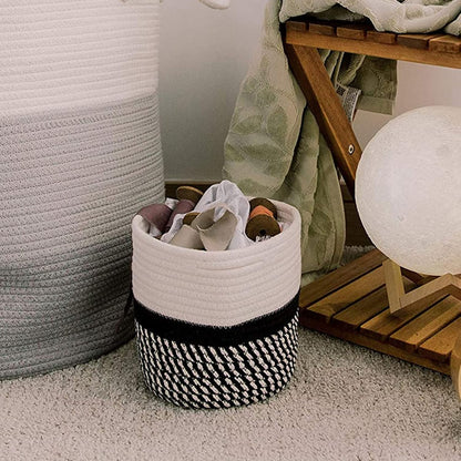 Cotton Rope Plant Basket Modern Woven Basket for 10" Flower Pot Floor Indoor Planters,Storage