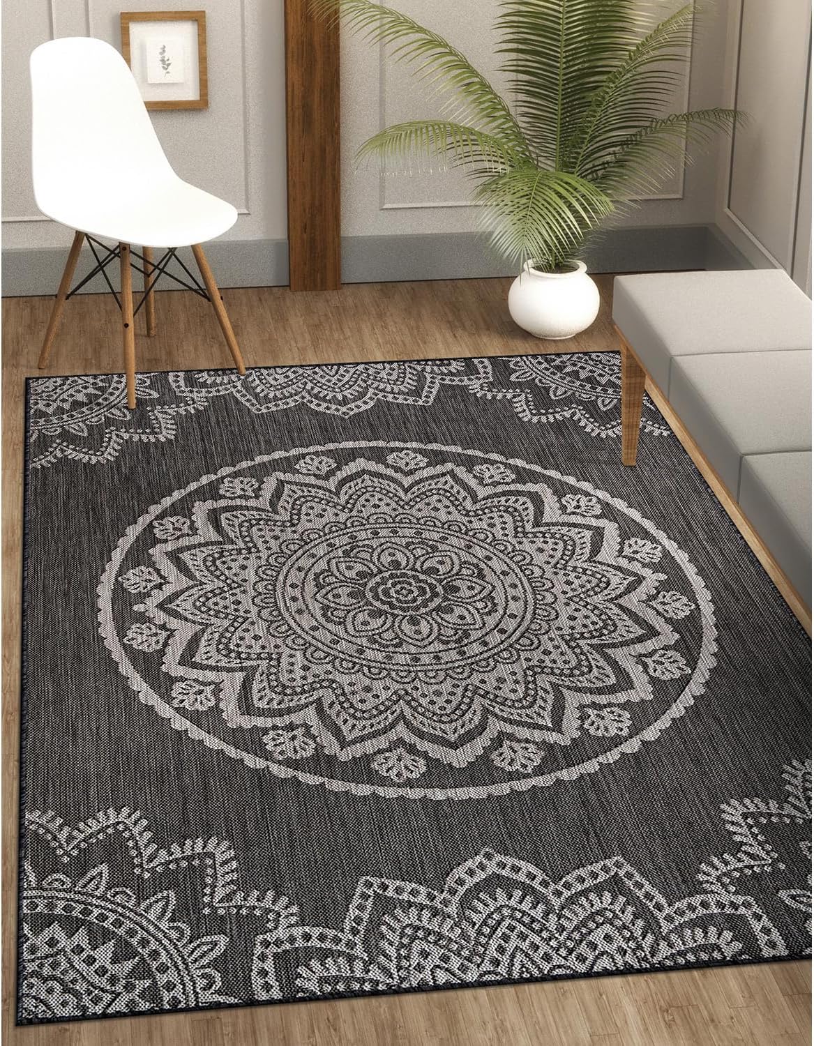 CAMILSON Outdoor Rug 8x10 Modern Area Rugs for Indoor and Outdoor Patios and Porches - Waterproof