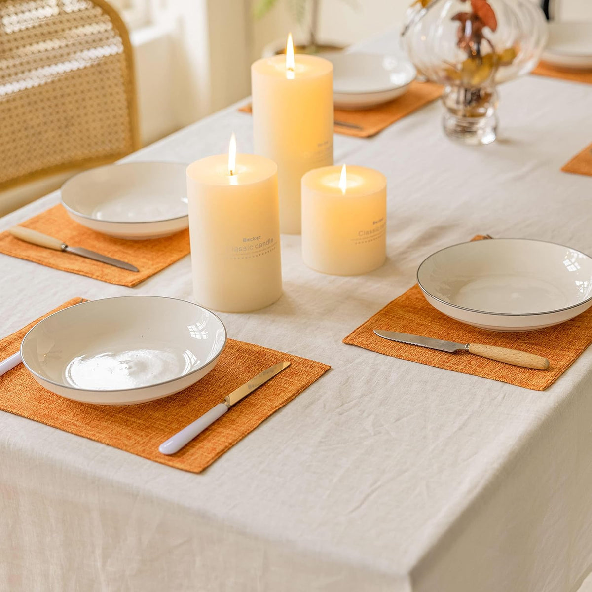 Home Brilliant Cloth Placemats Set of 6 Heat Resistant Dining Table Place Mats for Kitchen Table
