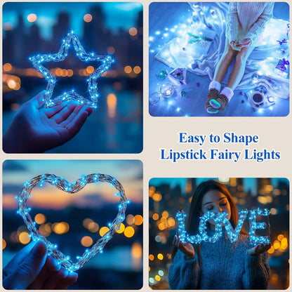 Lakumu 32FT(16 * 2) LED String Lights Battery Operated, Fairy Lights with Timer, Mini Twinkle