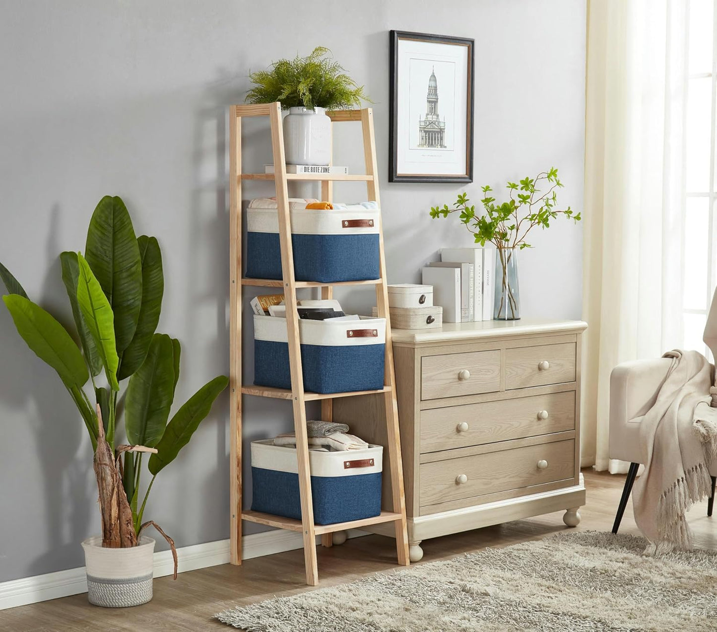 DECOMOMO Storage Bins Fabric Storage Baskets for Shelves, Linen Closet Organization Toys Nursery