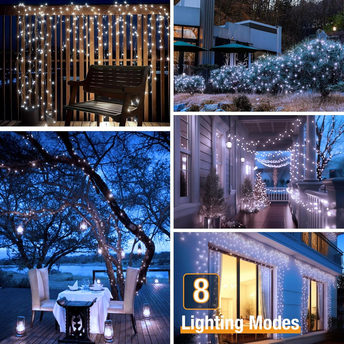 btfarm Solar String Lights for Outside - 80LED 33FT Solar Fairy Lights Outdoor Waterproof 8 Modes
