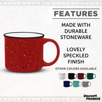 DISCOUNT PROMOS Ceramic Campfire Coffee Mugs 13 oz. Set of 10, Bulk Pack - Perfect for Tea