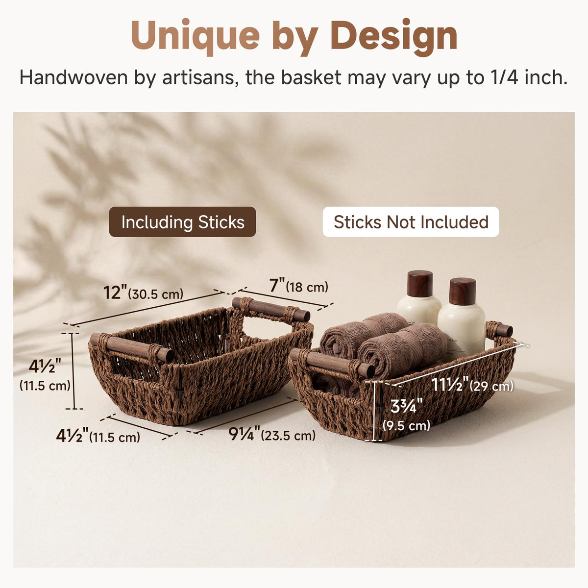 StorageWorks Small Baskets for Organizing, Woven Basket for Shelves