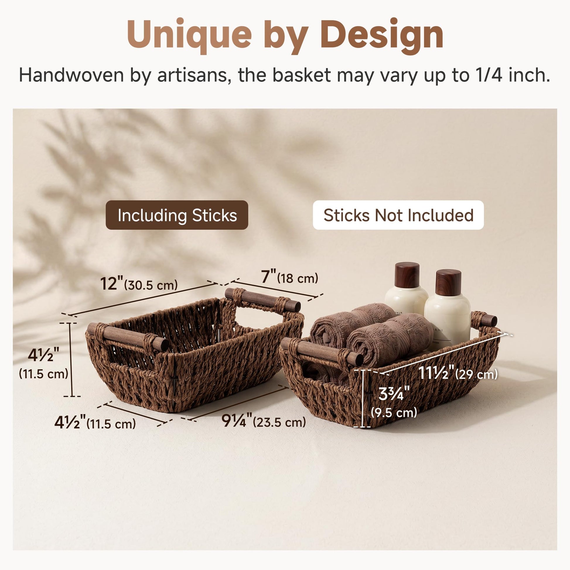 StorageWorks Small Baskets for Organizing, Woven Basket for Shelves