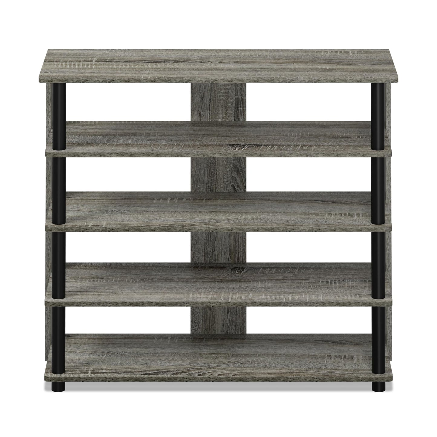 Furinno Turn-N-Tube Toolless Assembly 5-Tier Shoe Rack, Wide Vertical Shoe Organizer, Free Standing