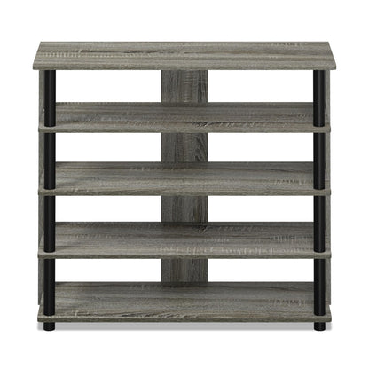 Furinno Turn-N-Tube Toolless Assembly 5-Tier Shoe Rack, Wide Vertical Shoe Organizer, Free Standing