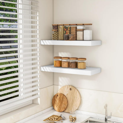 RICHFOCUS 24Inch Floating Shelves for Wall 2 Pack Shelves for Bedroom|Kitchen|Bathroom Wall Mounted