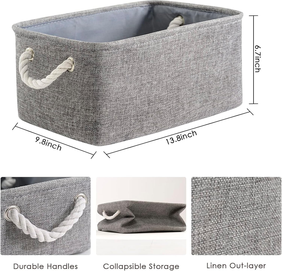 TheWarmHome Storage Bins Basket - Storage Baskets for Organizing Shelves,Home Closet Organizer for