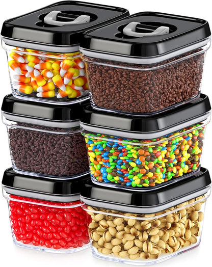 DWËLLZA KITCHEN Mini Airtight Food Storage Containers with Lids – Set of 6 Clear Plastic Small