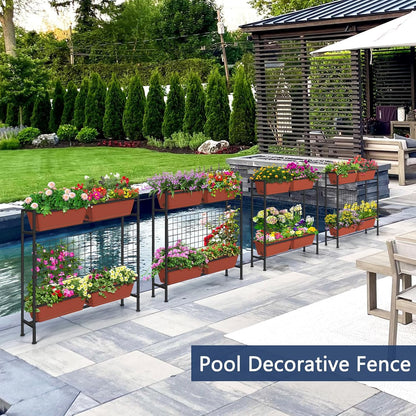 Raised Garden Beds Outdoor Elevated Planter Boxes with Trellis Herb Garden Planter Outdoor Raised