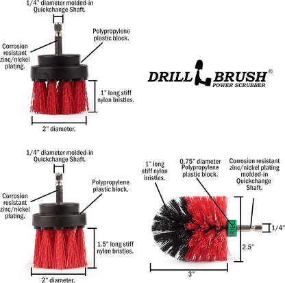 Drillbrush Headstone Cleaning Supplies - Outdoor Power Brush - Fountain Cleaner Tool - Deck