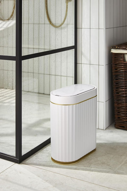 ELPHECO Automatic Motion Sensor Trash Can - 2 Gallon Slimline for Bathroom, Bedroom, Kitchen