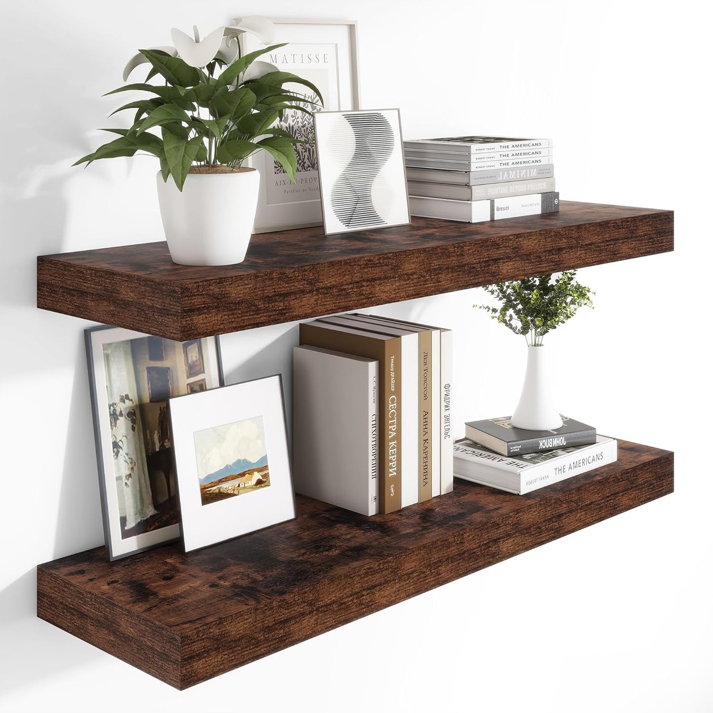 Heimlove 12 Inch Deep Floating Shelves, 48 x 12 inches Long Wall Shelf, Large Display Shelf &