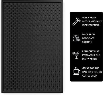Silicone Drip Mat - 1/2 Inch Thick, Heat-Resistant and Food Safe - Counter Top, Coffee Bar or