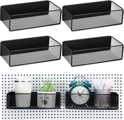 Tioncy 4 Pcs Magnetic Storage Bin Magnetic Locker Organizer for Pegboard Refrigerator Shelves
