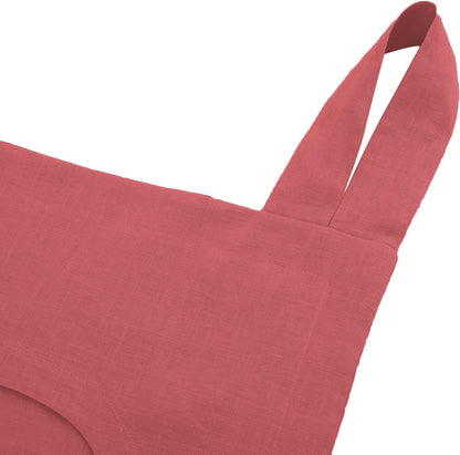 Amazhiyu 100% Linen Door Hanging Laundry Hamper Bag, 19x27 Inches Red