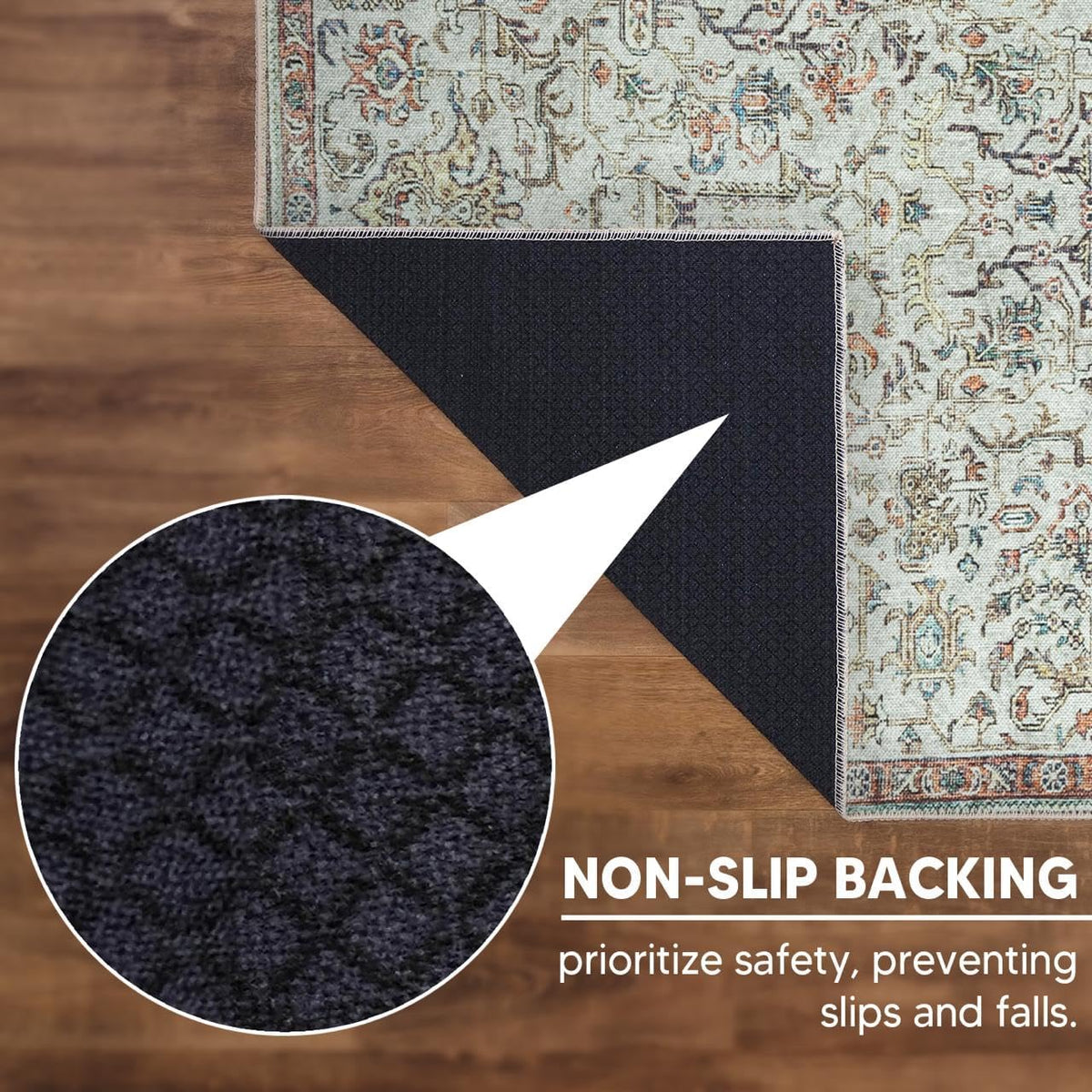 Keen Home Design 2x12 Rug - Machine Washable Runner Rug with Non-Slip Backing, Ideal for Hallway