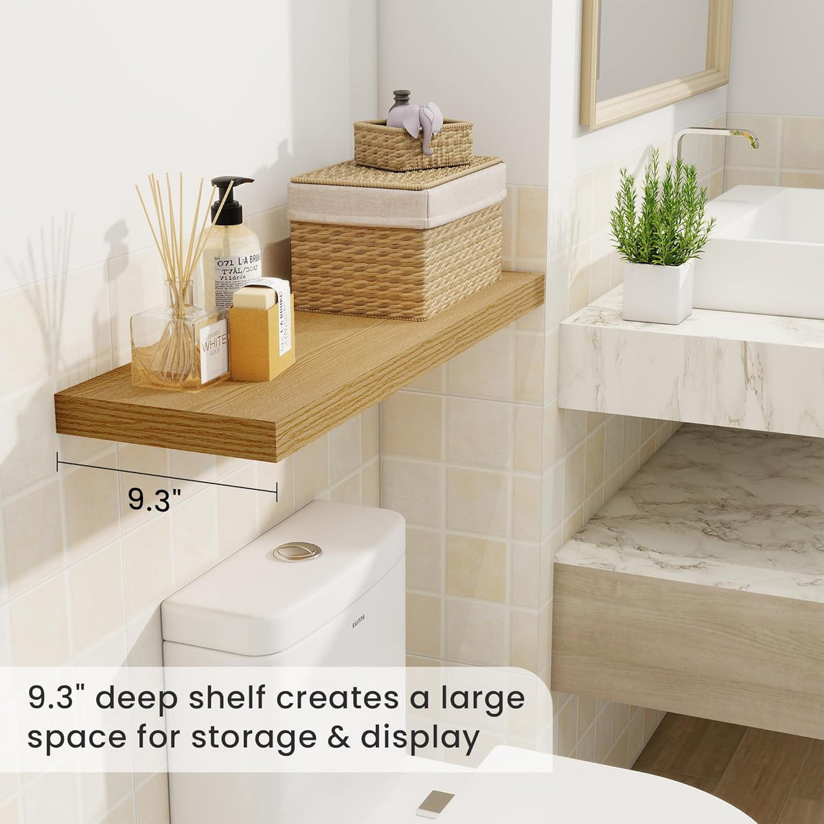 Fun Memories Floating Shelves for Wall, 30 Inch Rustic Wood Wall Mounted Shelves for Bathroom
