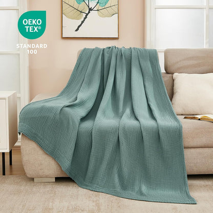 EMME Muslin Twin Blankets for Couch Breathable Gauze All Season Soft and Lightweight Pre-Washed