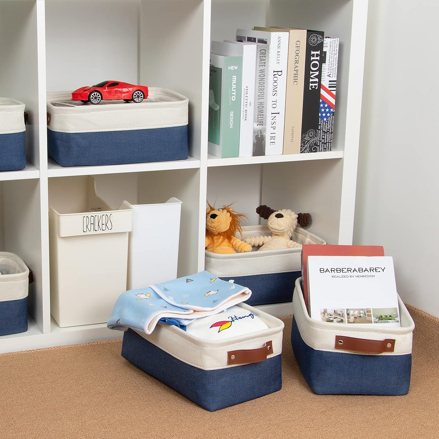 DULLEMELO Set of 6 Small Baskets for Organizing, Small Fabric Storage Bins for Toys Storage