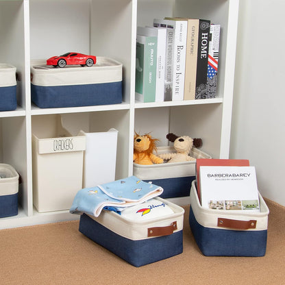 DULLEMELO Set of 6 Small Baskets for Organizing, Small Fabric Storage Bins for Toys Storage
