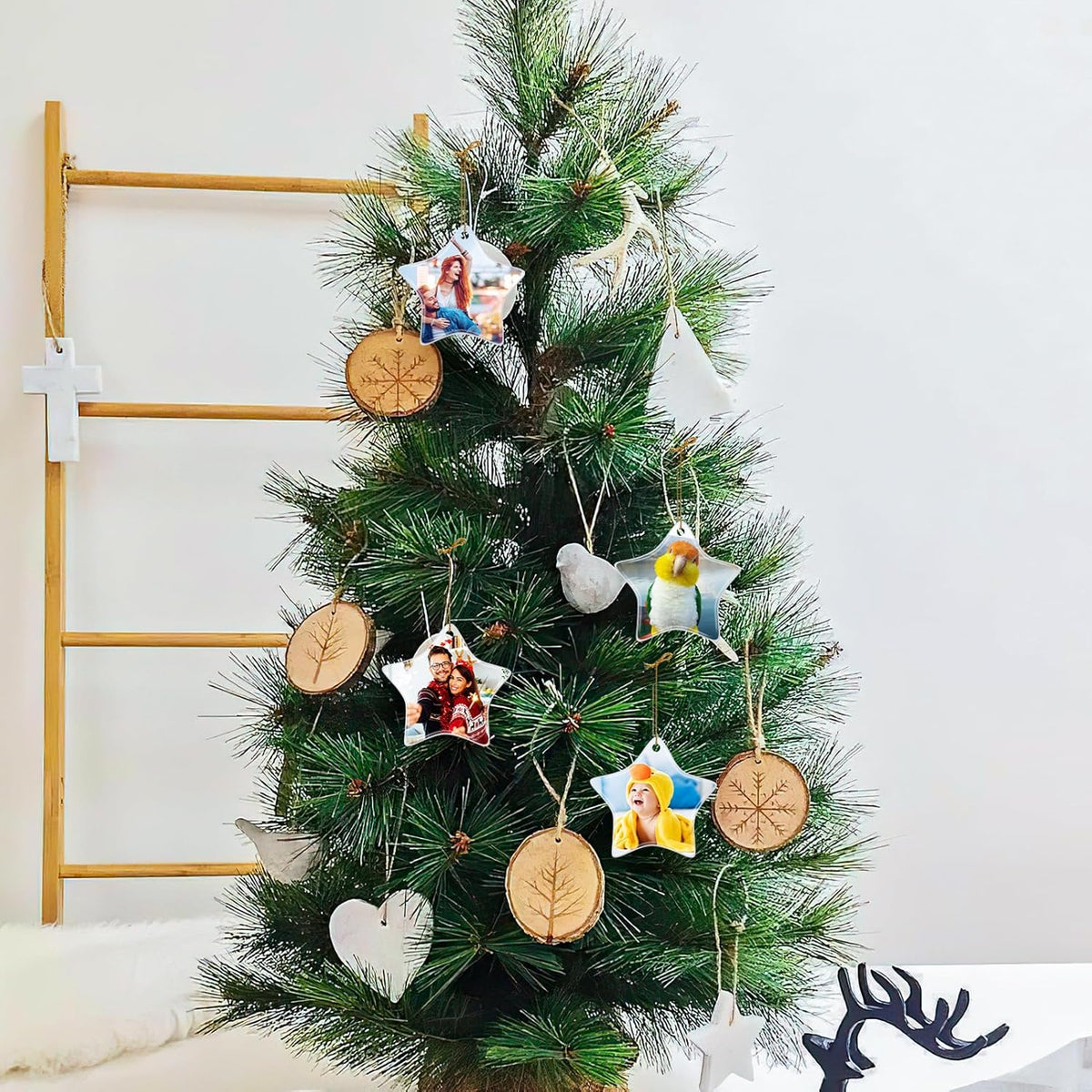 Personalized Christmas Ornaments 2025 Ceramic Custom Picture Text Hanging Ornament Customized