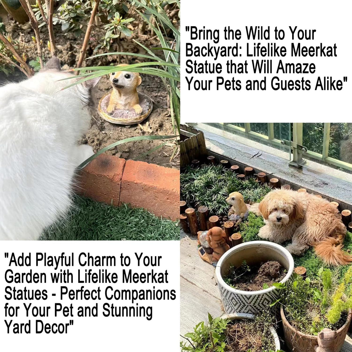 Meerkat Statue - Charming Meerkat Garden Animal Statue: Lifelike Decor Accent for Your Yard or
