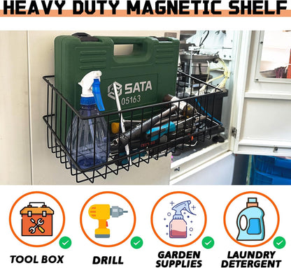 ULIBERMAGNET Magnetic Baskets, Large Capacity Metal Wire Mesh Basket Holder Organizer for Sundry