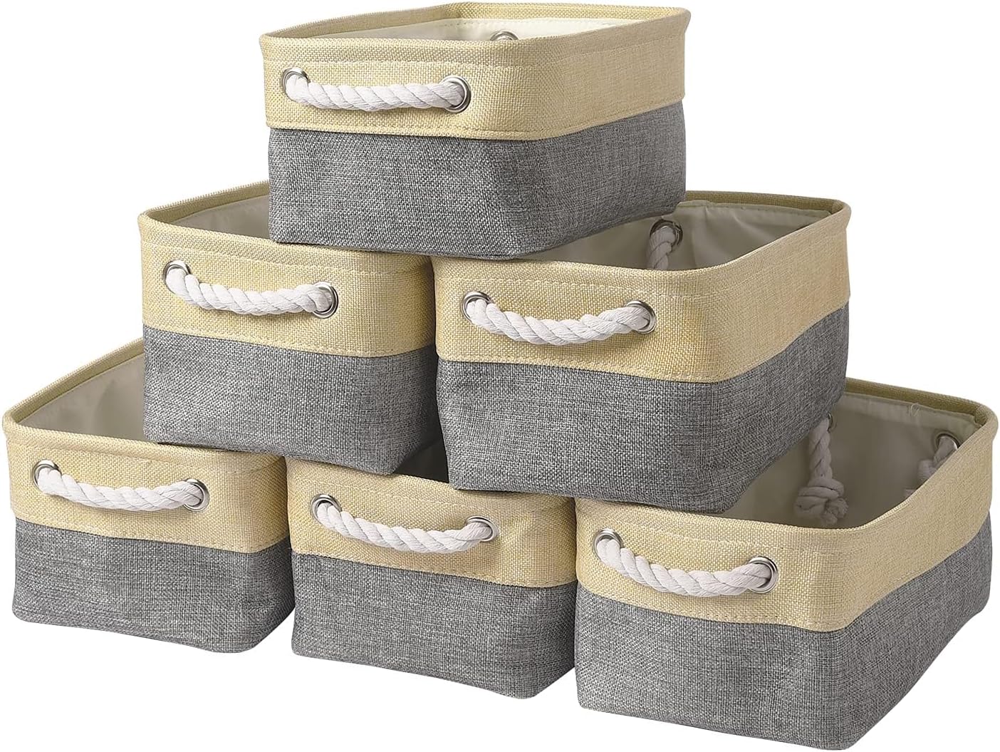 TcaFmac Organization and Storage Bins for Shelves - Small 6 Pack 12x8x5.2 inch Collapsible Storage