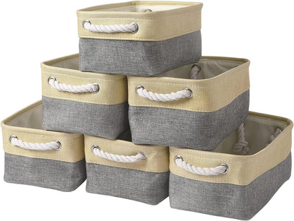 TcaFmac Organization and Storage Bins for Shelves - Small 6 Pack 12x8x5.2 inch Collapsible Storage