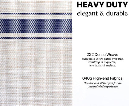 LEXMORE Placemats Set of 4 Vinyl/Plastic Woven Place Mats for Kitchen Table Indoor/Outdoor Washable
