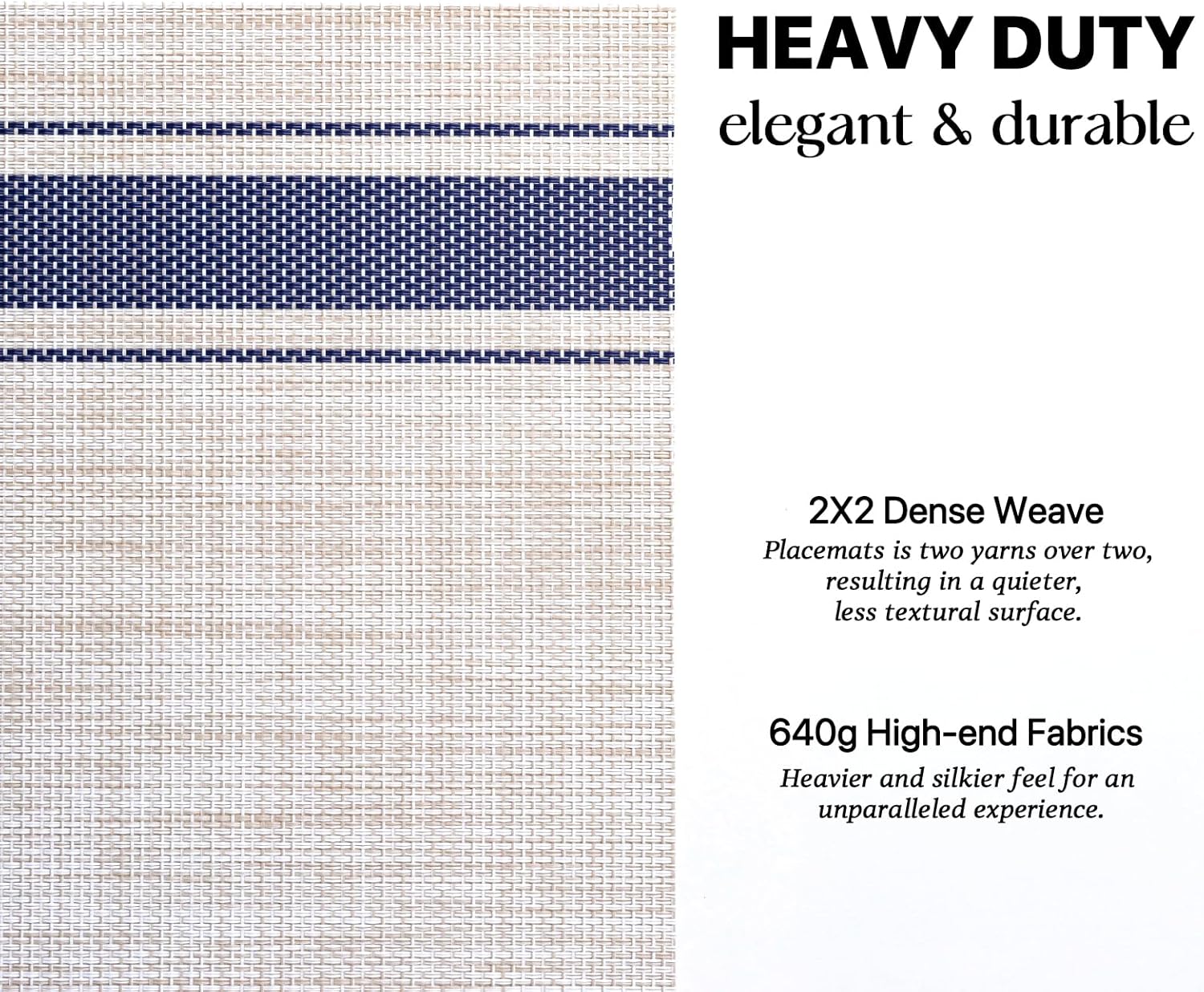 LEXMORE Placemats Set of 8 Vinyl/Plastic Woven Place Mats for Kitchen Table Indoor/Outdoor Washable